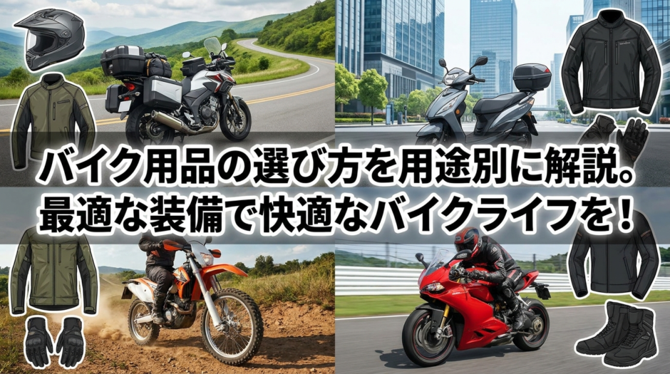 バイク用品の選び方を用途別に解説。最適な装備で快適なバイクライフを！