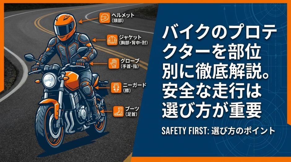 バイクのプロテクターを部位別に徹底解説。安全な走行は選び方が重要