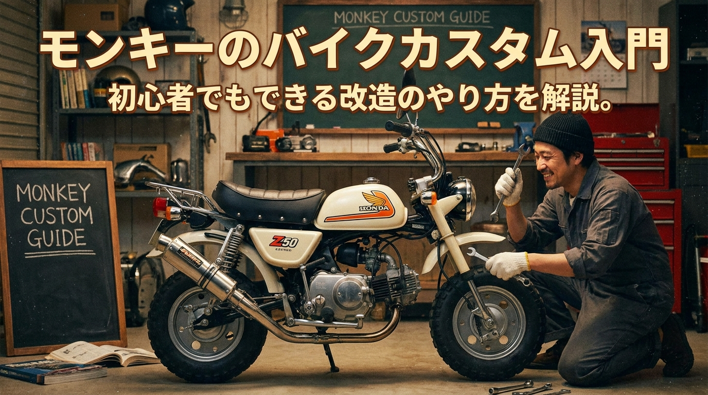 モンキーのバイクカスタム入門。初心者でもできる改造のやり方を解説。