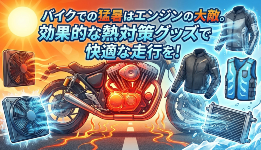 バイクでの猛暑はエンジンの大敵。効果的な熱対策グッズで快適な走行を！