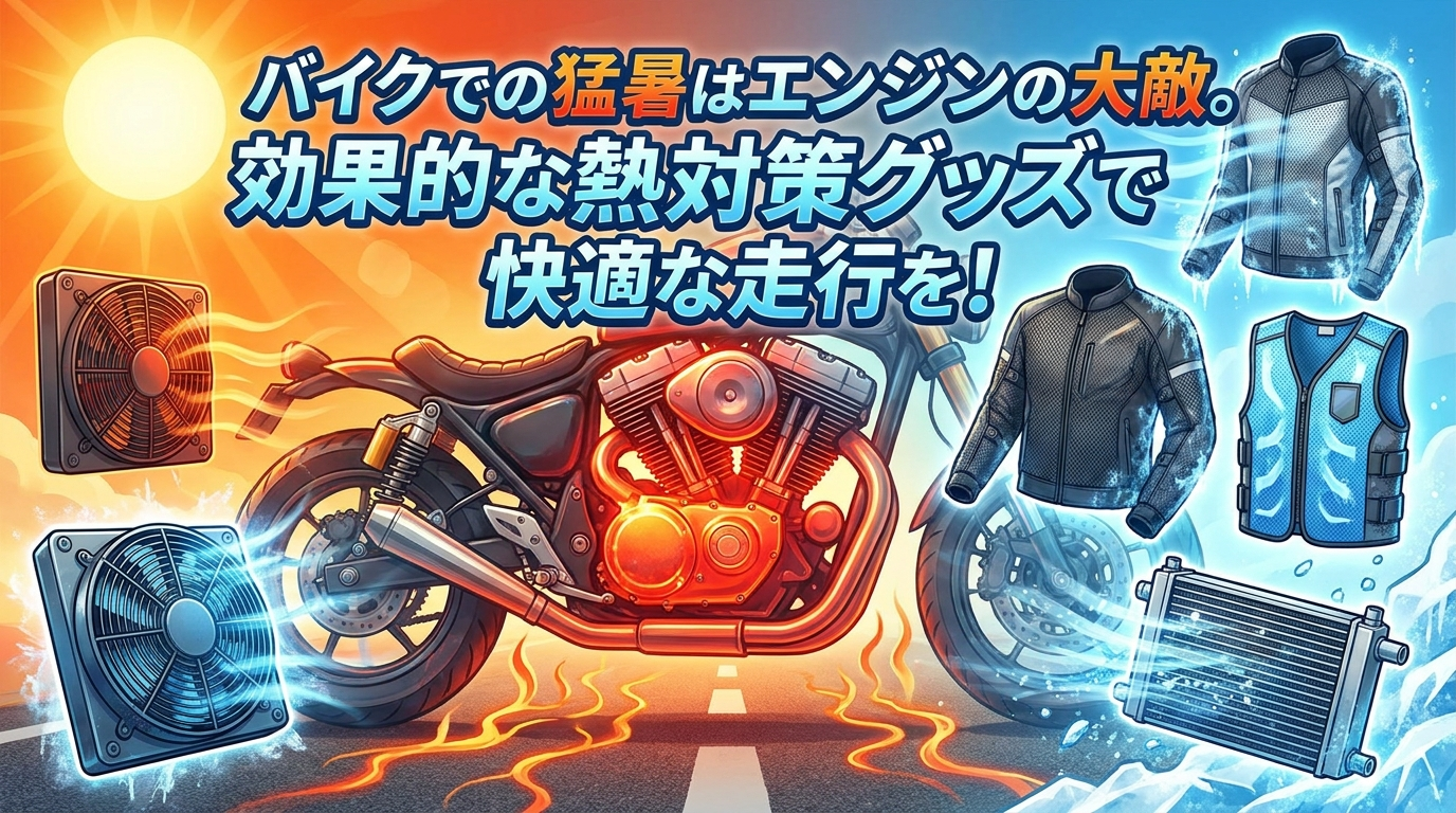 バイクでの猛暑はエンジンの大敵。効果的な熱対策グッズで快適な走行を！